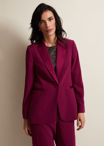 Phase Eight Elandra Tux Coats Burgundy Canada | EITOPG-953